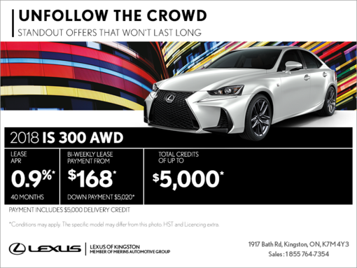 Get the 2018 Lexus IS 300 AWD today!