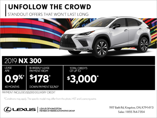 Get the 2019 Lexus NX 300 today!