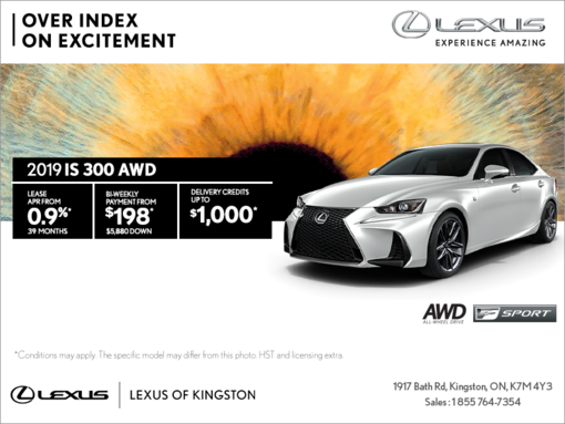 Get the 2019 Lexus IS 300 AWD today!