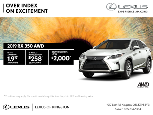 Get the 2019 Lexus RX 350 today!