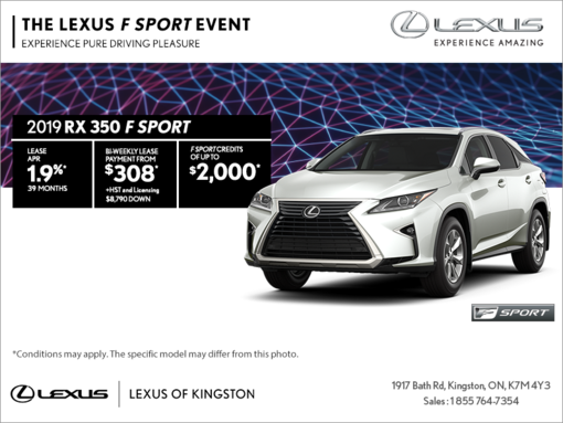 Get the 2019 Lexus RX 350 today!