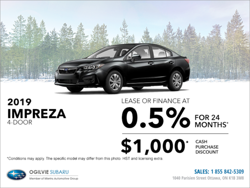 Get the 2019 Subaru Impreza 4-Door Today!