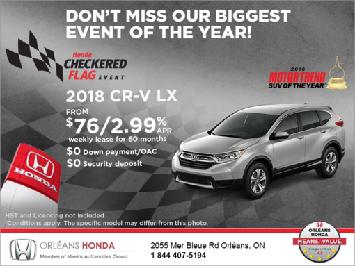 Lease the 2018 Honda CR-V!