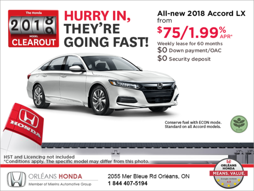 Lease the 2018 Honda Accord Sedan!