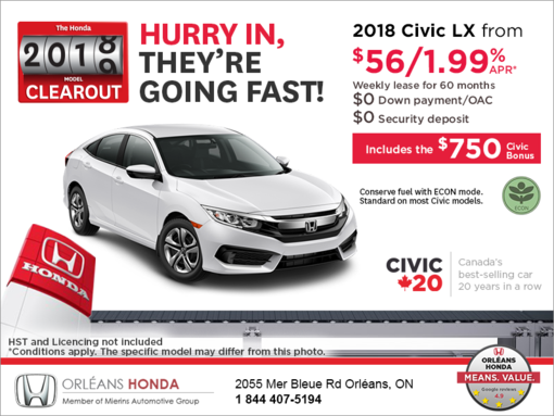 Lease the 2018 Honda Civic!