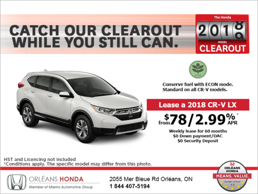 Lease the 2018 Honda CR-V!