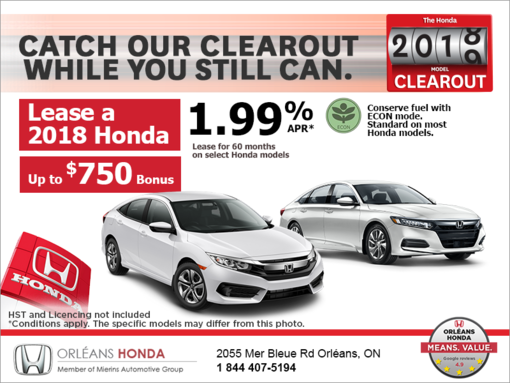 The Honda 2018 Model Clearout!