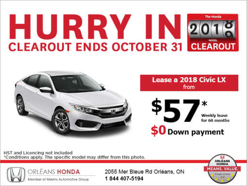 Lease the 2018 Honda Civic!
