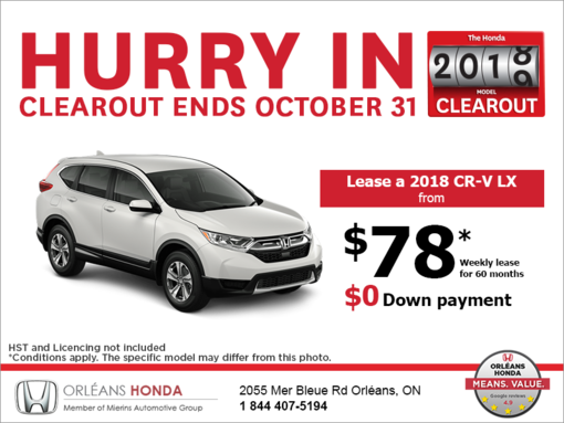 Lease the 2018 Honda CR-V!