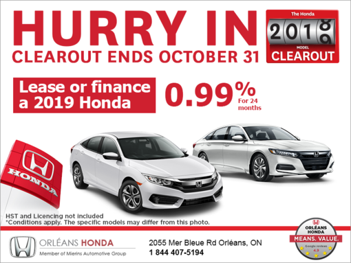 The Honda 2018 Model Clearout!