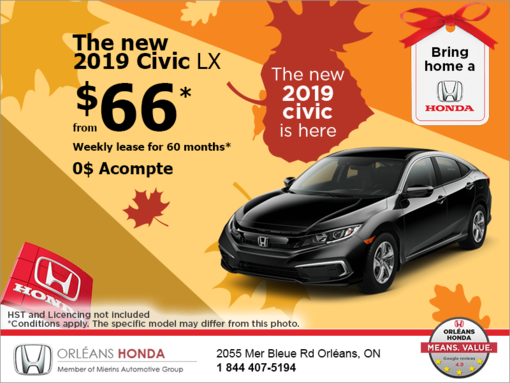 Lease the 2019 Honda Civic!