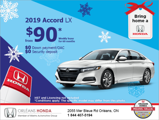 Lease the 2019 Honda Accord Sedan!