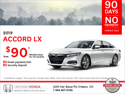 Lease the 2019 Honda Accord Sedan!