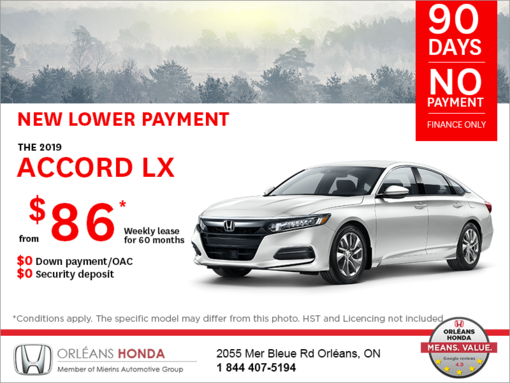 Lease the 2019 Honda Accord Sedan!