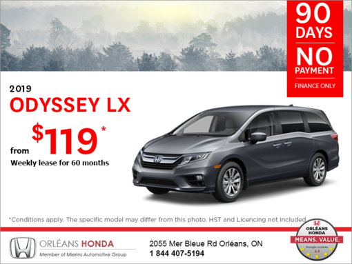Lease the 2019 Honda Odyssey!