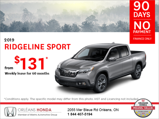 Lease the 2019 Honda Ridgeline!