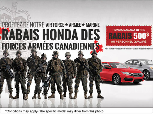 Profitez de notre rabais Force Armée Canadienne