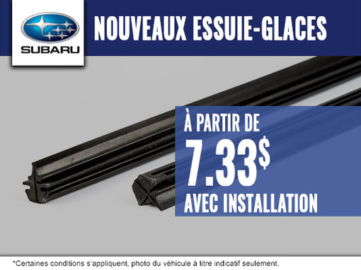 Installation gratuite à l'achat d'essuie-glaces