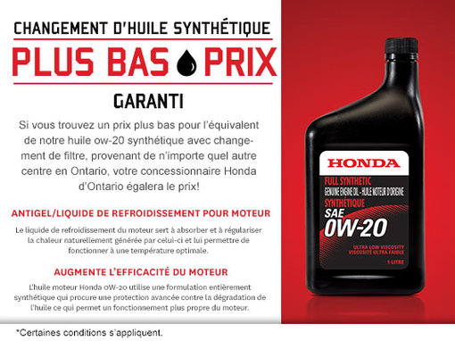Coupons de changement d'huile discount