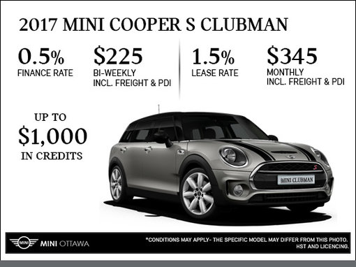 2017 Mini Cooper S Clubman Mini Ottawa Promotion In Ottawa