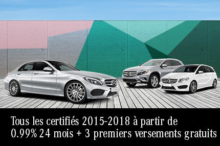 Tous les certifiés 2015-2018 à partir de 0,99% sur 24 mois