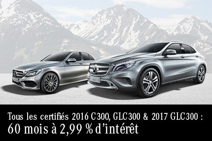 Tous les certifies 2016 C 300, GLC 300 & 2017 GLC 300 Mercedes-Benz