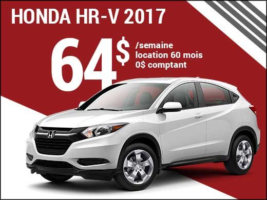 64$ par semaine pour rouler en Honda HR-V 2017 chez Avantage Honda à Shawinigan