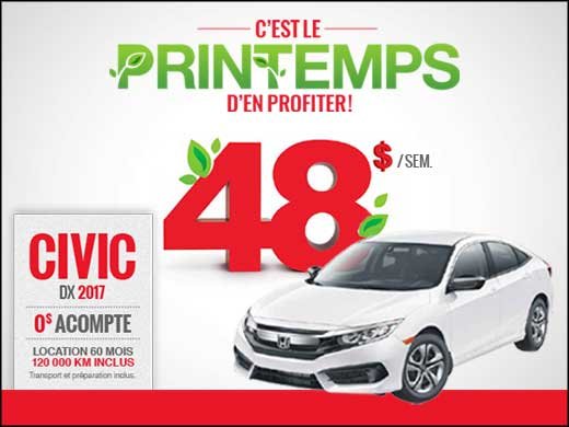 C'est le printemps d'en profiter sur nos Honda neufs! chez Avantage Honda à Shawinigan