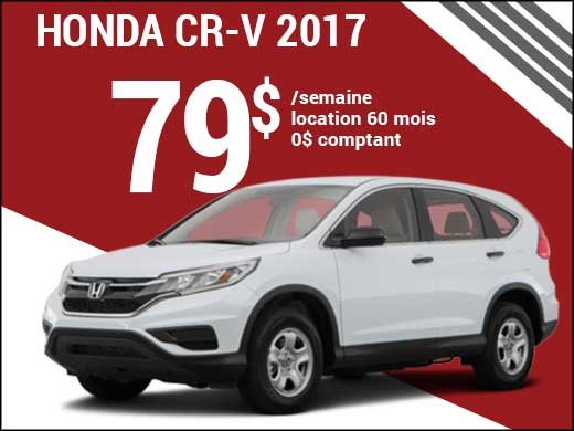 Découvrez le Honda CR-V 2017 pour 79$ par semaine chez Avantage Honda à Shawinigan