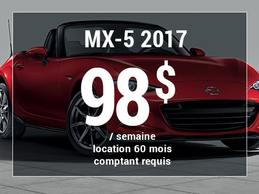 Roulez en Mazda MX-5 2017 à partir de 98$/sem. chez Prestige Mazda à Shawinigan