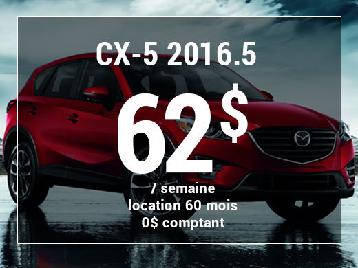 Un Mazda CX-5 2016.5 à partir de 62$ par semaine chez Prestige Mazda à Shawinigan