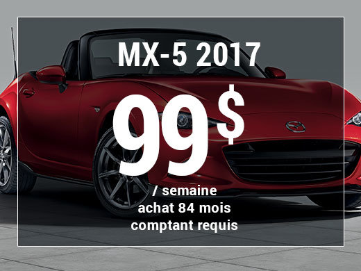 Roulez en Mazda MX-5 2017 à partir de 99$/sem. chez Prestige Mazda à Shawinigan