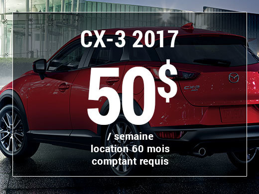 Mazda CX-3 2017 à partir de 50$/sem chez Prestige Mazda à Shawinigan