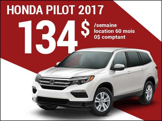 Le nouveau Honda Pilot 2017 à 134$ par semaine chez Avantage Honda à Shawinigan