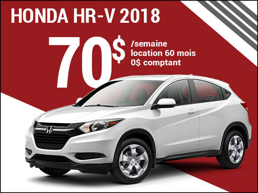 70$ par semaine pour rouler en Honda HR-V 2018 chez Avantage Honda à Shawinigan