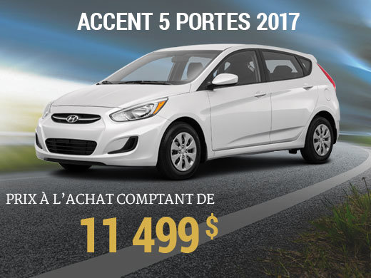 Roulez en Hyundai Accent 5 portes 2017 pour 11 499$. chez Hyundai Shawinigan à Shawinigan