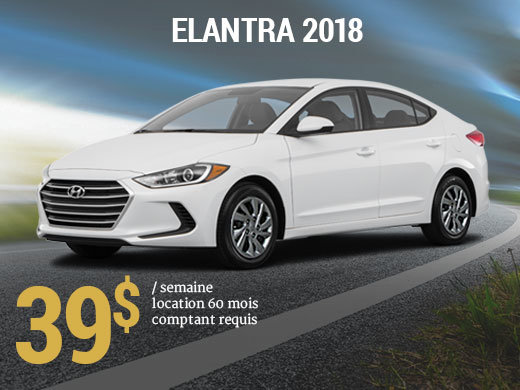 Roulez avec la nouvelle Hyundai Elantra L 2018 pour seulement 39$/sem chez Hyundai Shawinigan à Shawinigan