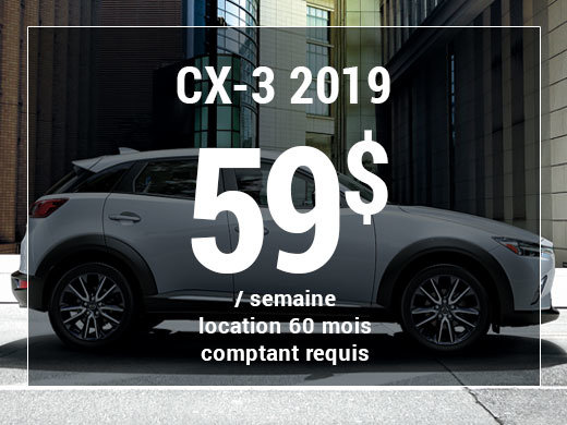 Roulez en Mazda CX-3 2019 à partir de 59$/sem chez Prestige Mazda à Shawinigan