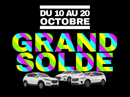 GRAND SOLDE DE L'AUTOMNE GROUPE VINCENT chez Hyundai Shawinigan à Shawinigan