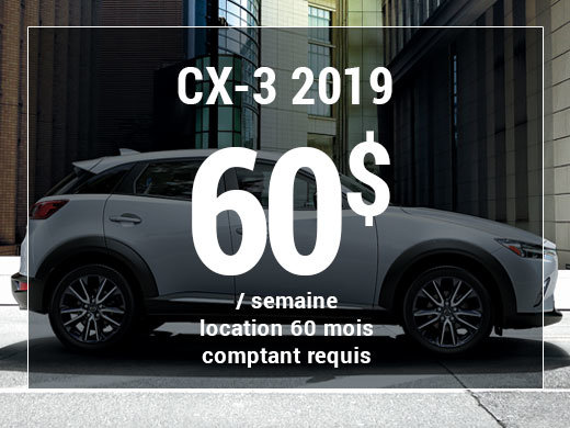 Roulez en Mazda CX-3 2019 à partir de 60$/sem chez Prestige Mazda à Shawinigan