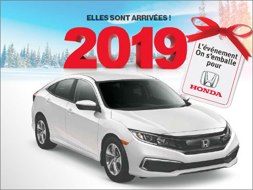 Location à partir de 1,99% sur les CIVIC 2019 chez Avantage Honda à Shawinigan