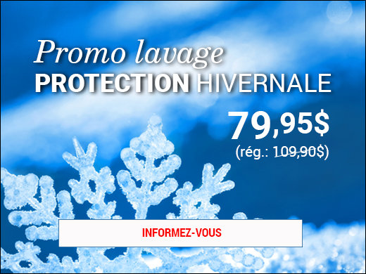 30$ de rabais pour un lavage PROTECTION hivernale! chez Groupe Vincent à Shawinigan et Trois-Rivières