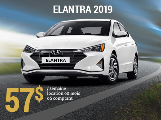 Roulez avec la nouvelle Hyundai Elantra Essential manuelle 2019 pour seulement 57$/sem chez Hyundai Trois-Rivières à Trois-Rivières