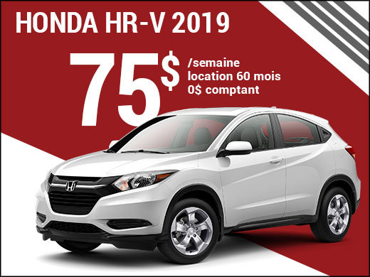 75$ par semaine pour rouler en Honda HR-V 2019 chez Avantage Honda à Shawinigan