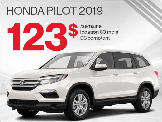 Le Honda Pilot 2019 à 123$ par semaine chez Avantage Honda à Shawinigan