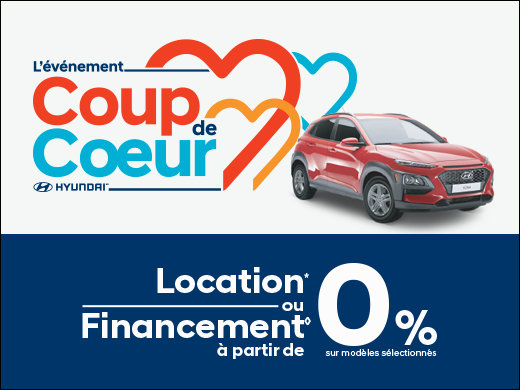 Location ou financement à partir de 0%! chez Hyundai Trois-Rivières à Trois-Rivières
