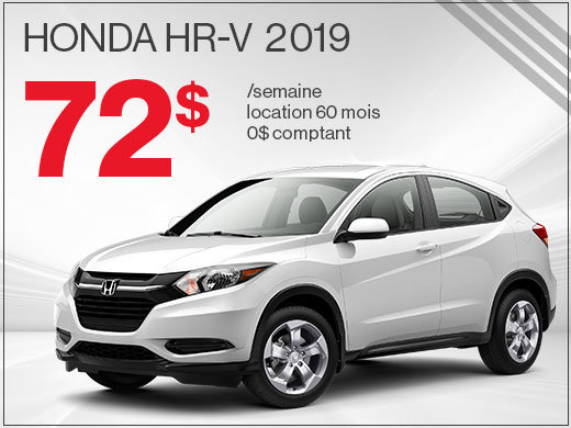 72$ par semaine pour rouler en Honda HR-V 2019 chez Avantage Honda à Shawinigan