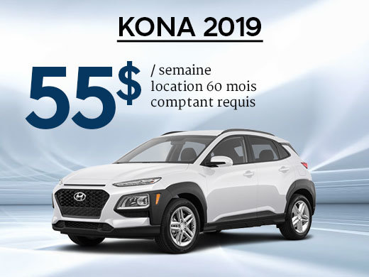 Seulement 55$/semaine pour un Hyundai Kona 2019 chez Hyundai Shawinigan à Shawinigan