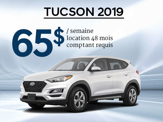 Roulez avec le tout nouveau Hyundai Tucson 2019 à partir de seulement 65$/sem. chez Hyundai Trois-Rivières à Trois-Rivières