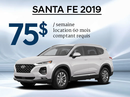 Roulez en Hyundai Santa Fe Essential 2019 à partir de 75$/sem. chez Hyundai Trois-Rivières à Trois-Rivières